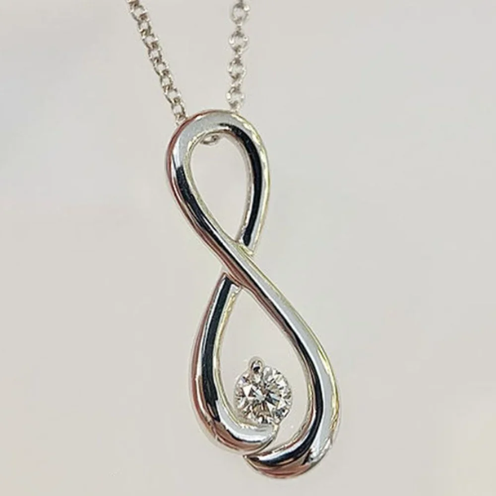 "Round Cut diamond Eternal Infinity Wedding Choker Necklace, GPMB1567 - Picture 3 of 6